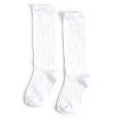 Fancy Knee High Socks - White
