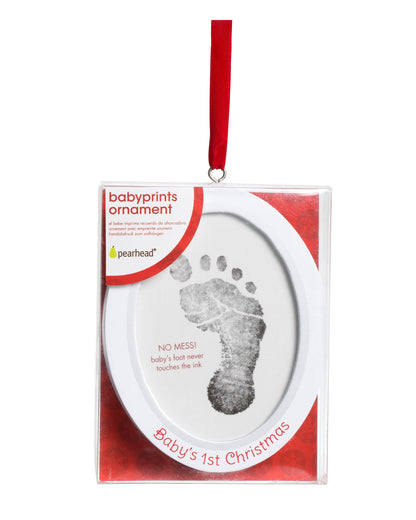 Double-Sided Photo & Babyprint Christmas Ornament Kit, White