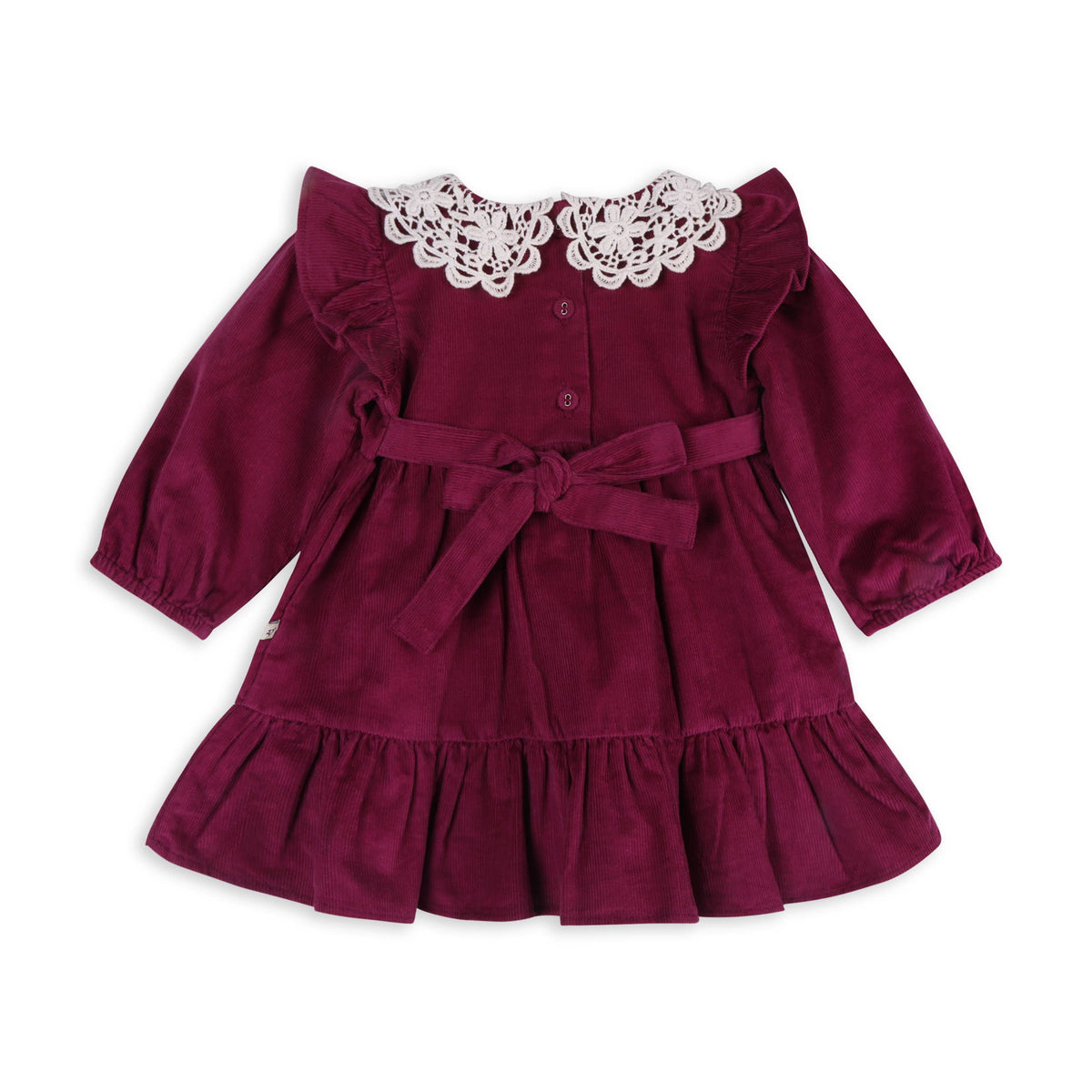 Corduroy Dress Set - Raspberry