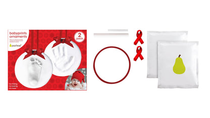 Baby Handprint or Footprint Christmas Ornament Kit, Set of 2