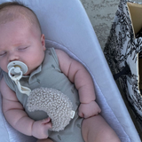 Ali+Oli - Plush Moon Pacifier Holder (Sand)