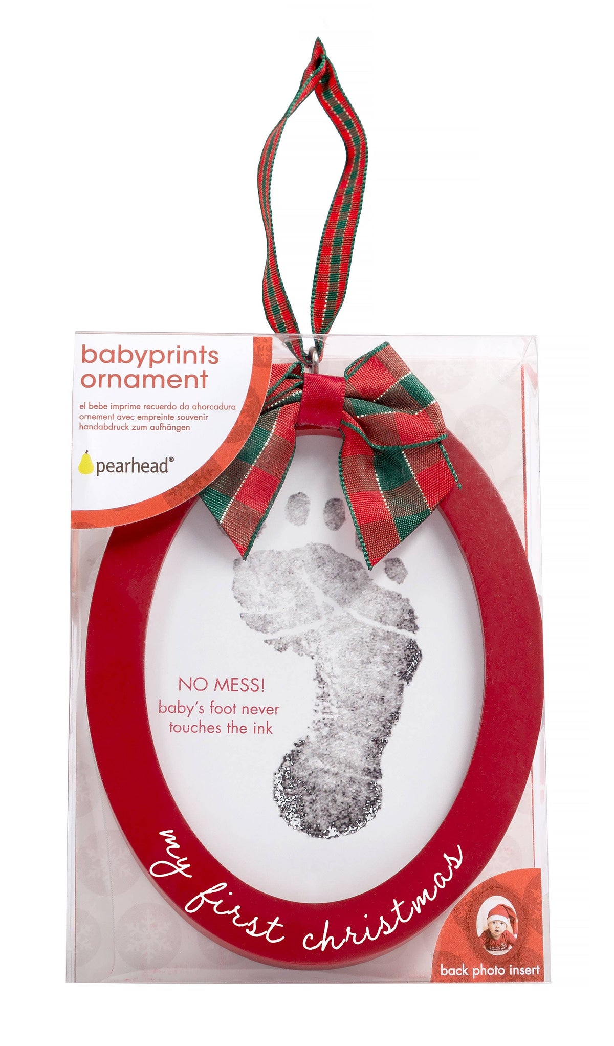 Double-Sided Photo & Babyprint Christmas Ornament Kit, Red