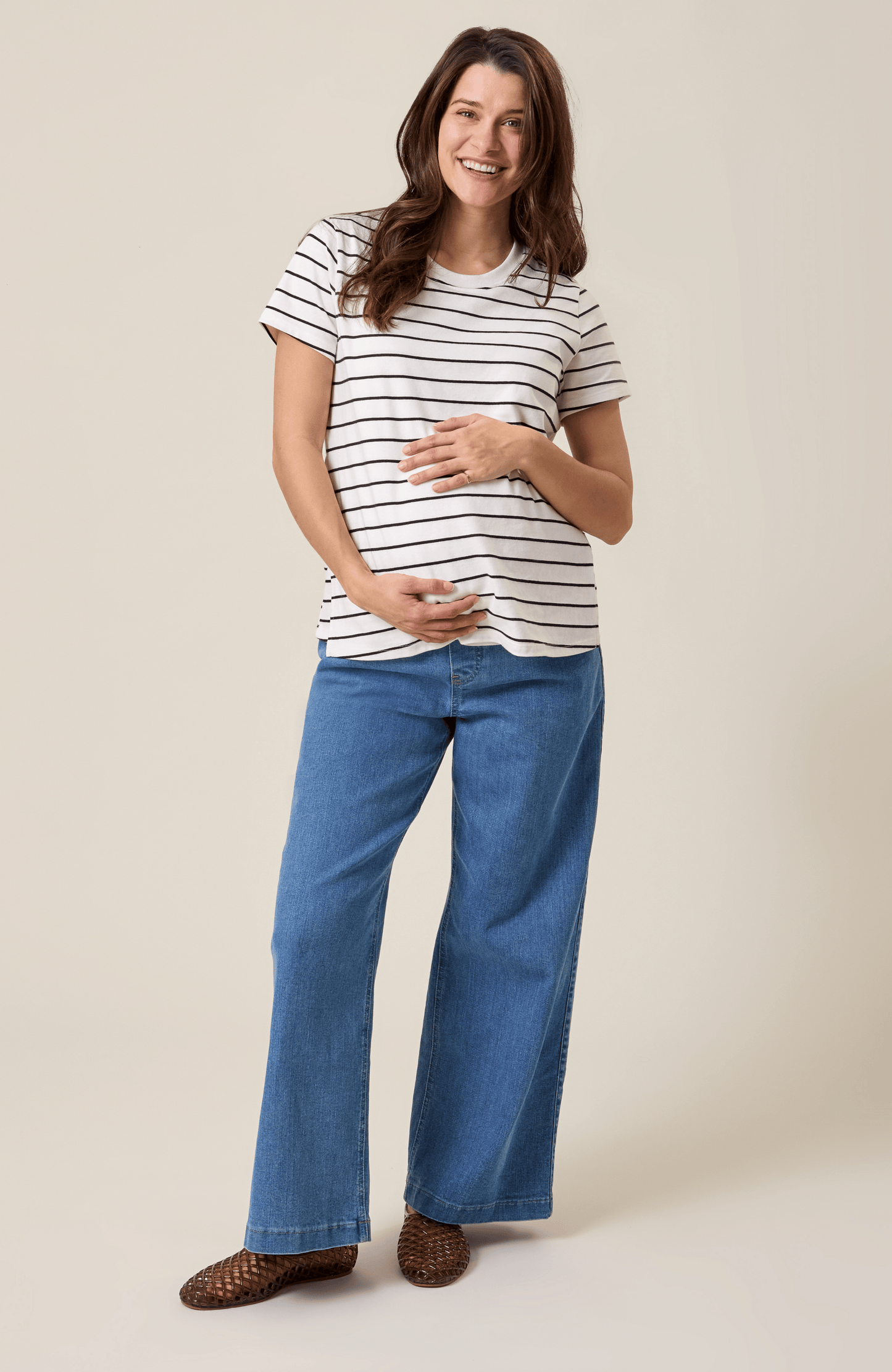 Wide Leg Maternity Jean - Drawstring