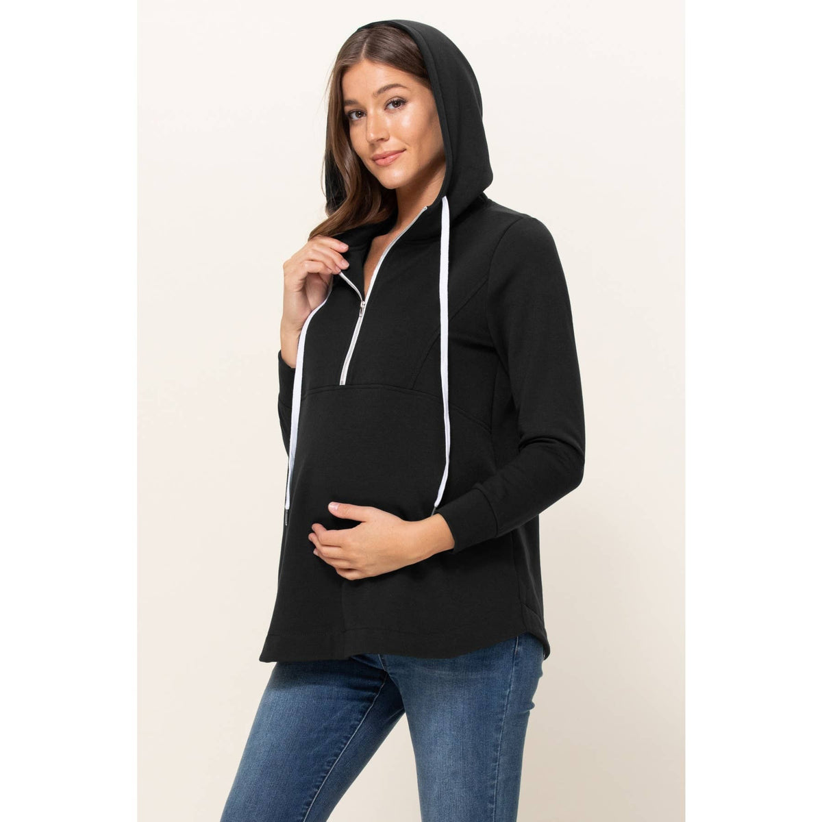 Maternity Nursing Half-Zip Hoodie