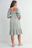 Smocked Puff Sleeve Dress Maternity