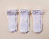 squid socks - White Lace Non-Slip Silicone Grip Baby Socks 6 - 12M