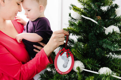 Double-Sided Photo & Babyprint Christmas Ornament Kit, Red