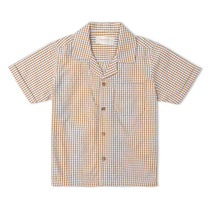 Organic Button-up Shorts Set - Check