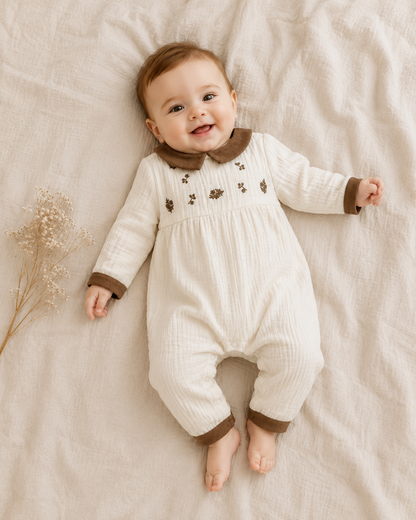 Embroidered Muslin Jumpsuit