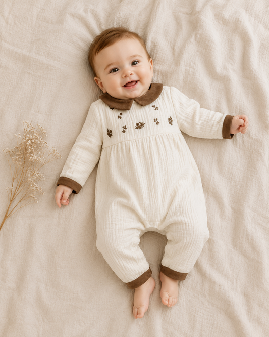 Embroidered Muslin Jumpsuit