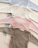 Wrap Knit Footie - Natural