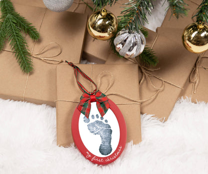 Double-Sided Photo & Babyprint Christmas Ornament Kit, Red