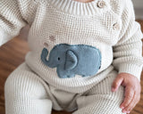 Elephant Knit Baby Jumpsuit (Organic)