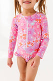 Bright Floral: ONE-PIECE Rashguard