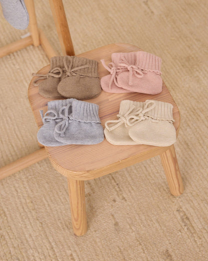 Knit Booties - Dusty Blue