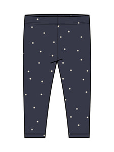 Colored Organics - Lennon Ribbed Leggings - Navy Dot