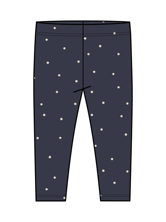 Colored Organics - Lennon Ribbed Leggings - Navy Dot
