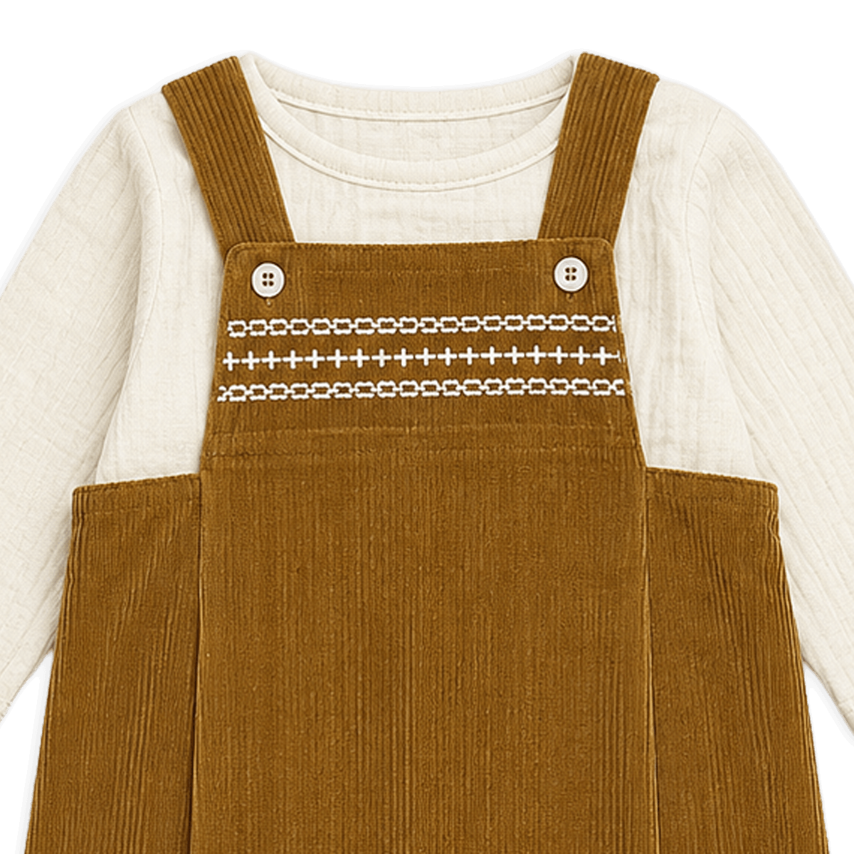 Corduroy Overall Set - Mustard