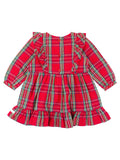 RuffleButts - Tis The Season Plaid Ruffle Bow Dress