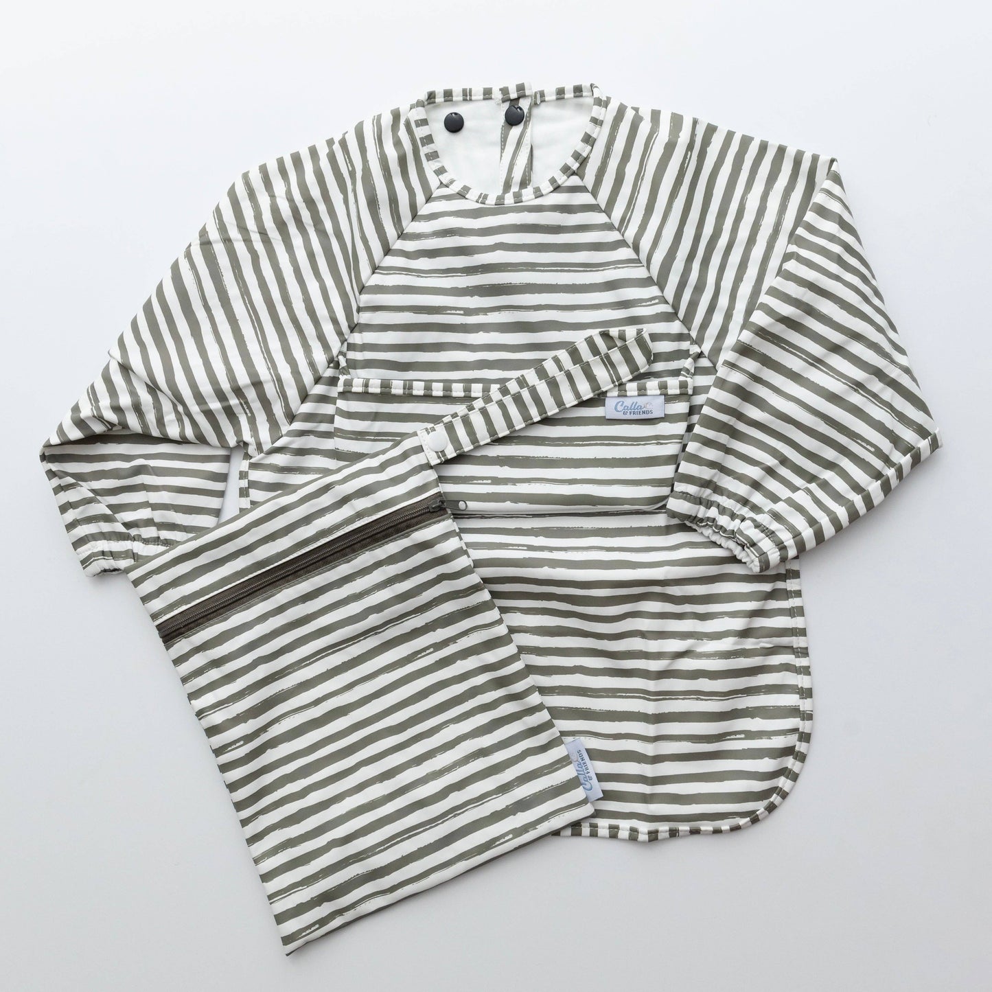 The Grayson Long Sleeve Bib - Brush Stripes