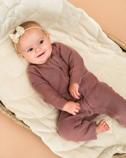 Chunky Knit Jumpsuit - Mauve