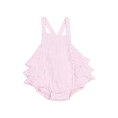 Muslin Ruffle Sunsuit - Ballerina Pink