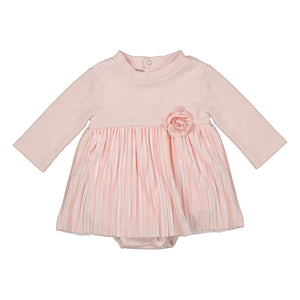 Mayoral - Pleated Baby LS Dress - Pink