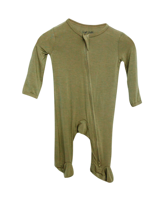 LUXE Bamboo Footie Pajamas - Moss