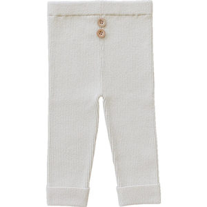 Mebie Baby - Organic Cotton Knit Leggings - Cream