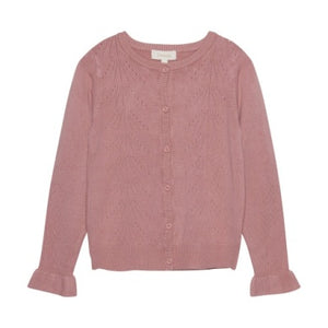 Pointelle Cardigan in Rose