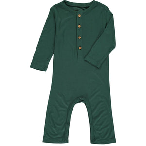 Henley Romper Long Sleeve - Dark Green