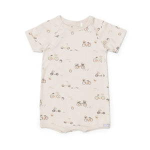 Cotton Modal Tee Romper - Bikes