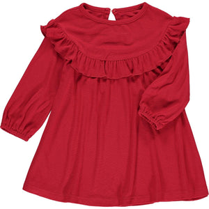 Ruffle Top Dress - Red