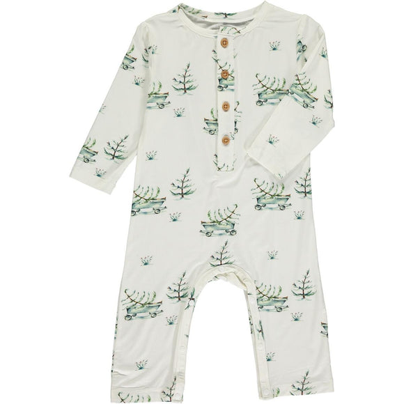 Henley Romper Long Sleeve - Winter Wagon