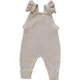 Mebie Baby - Ruffle Knit Overalls - Oat