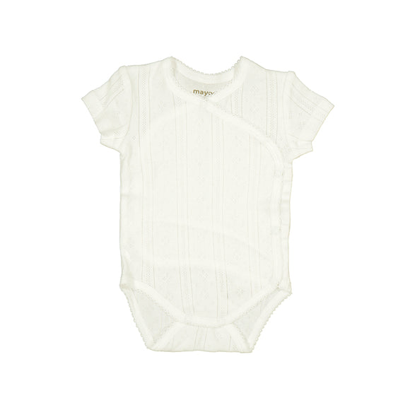 Mayoral - Cotton Layette Onesie - White Pointelle