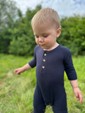 Mason Ribbed Romper - Navy