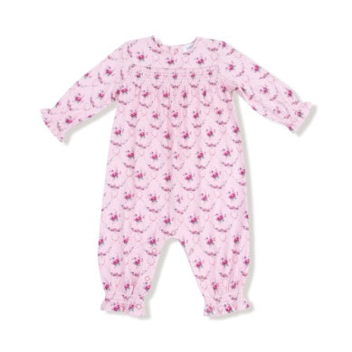 Angel Dear - Smocked L/s Romper - Rose