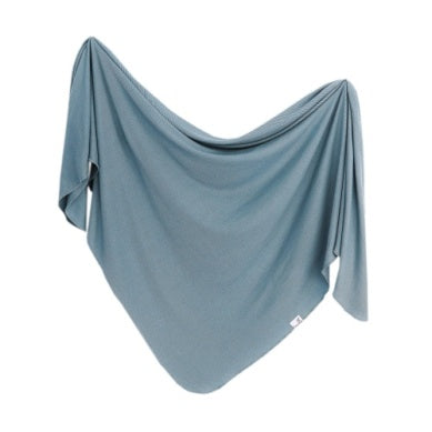Knit Swaddle Blanket - Rib Atlantic