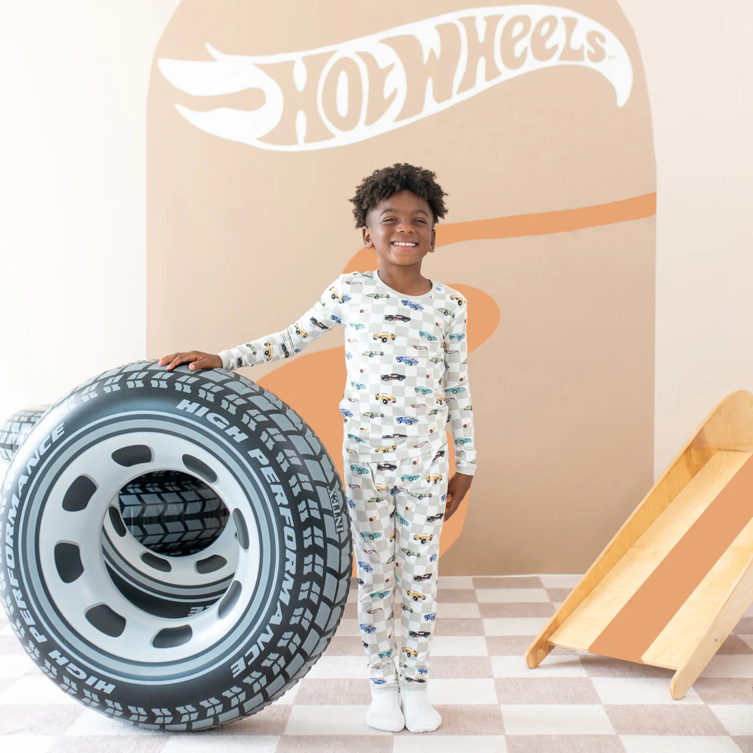 Long Sleeve Pajamas in Hot Wheels