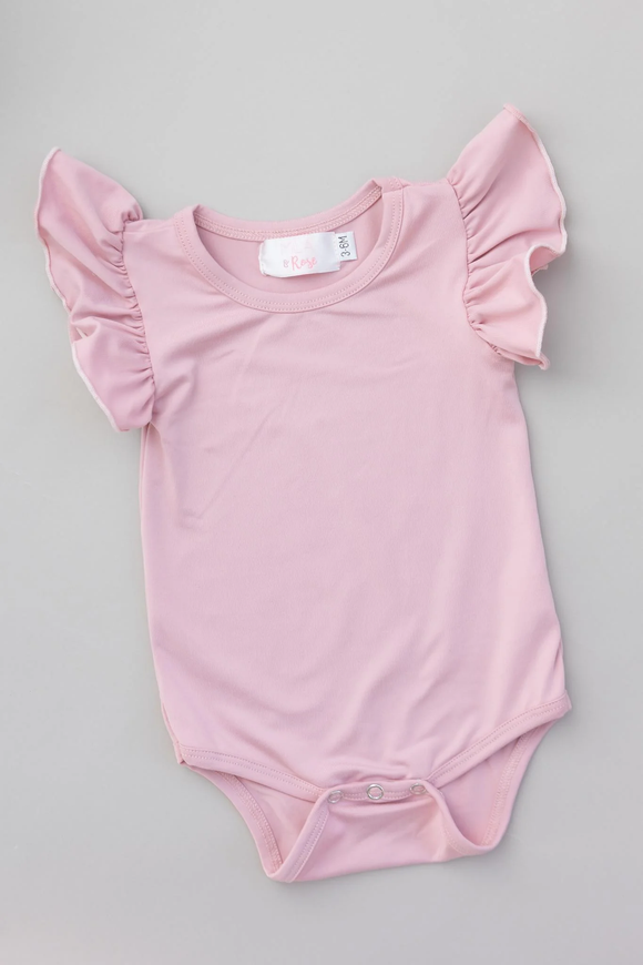 Mila and Rose - Flutter SS Bodysuit - Vintage Pink