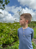 Adams Ribbed Henley - Stone