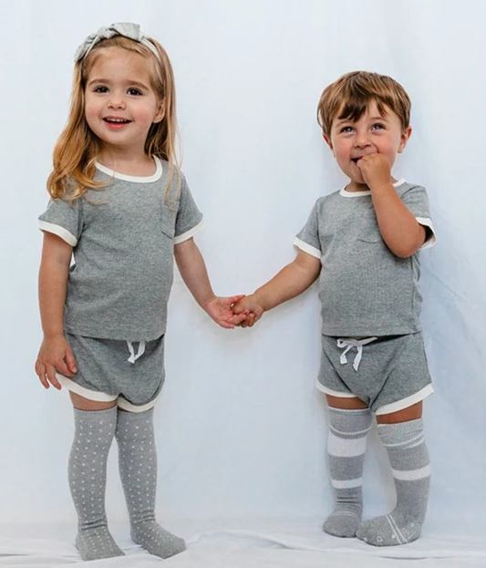 Ribbed Bamboo 2 Pc Shorts Set