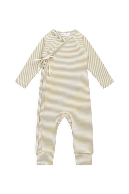 Micah Wrap Onepiece - Hay Stripe