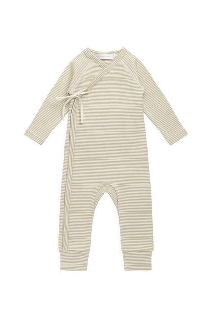 Micah Wrap Onepiece - Hay Stripe