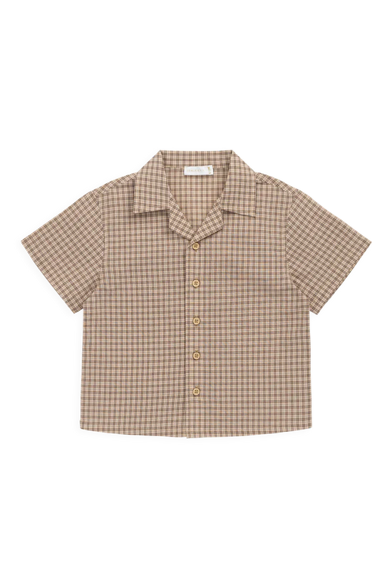 Silas Collared Shirt - Cocoa Check