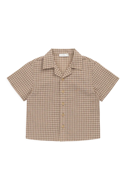 Silas Collared Shirt - Cocoa Check
