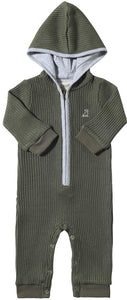 Blaine Hooded Knit Romper - ARMY