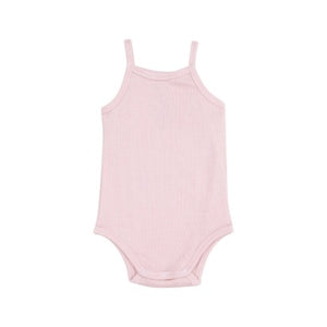 Rib Tank Bodysuit - Solid Rose