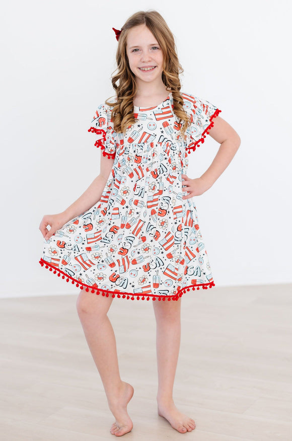 Star Spangled Cutie Pom Pom Dress